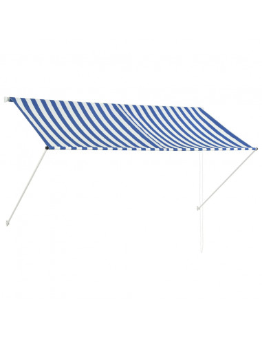 Tenda da Sole Retrattile 250x150 cm Blu e Bianco