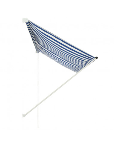 Tenda da Sole Retrattile 250x150 cm Blu e Bianco