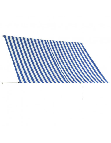 Tenda da Sole Retrattile 250x150 cm Blu e Bianco