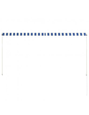Tenda da Sole Retrattile 250x150 cm Blu e Bianco