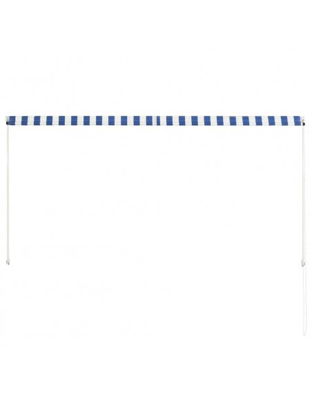 Tenda da Sole Retrattile 250x150 cm Blu e Bianco