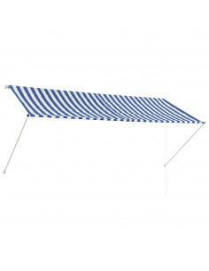 Tenda da Sole Retrattile 300x150 cm Blu e Bianco 2