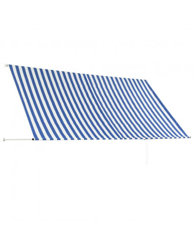 Tenda da Sole Retrattile 300x150 cm Blu e Bianco