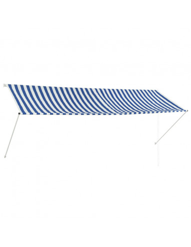 Tenda da Sole Retrattile 350x150 cm Blu e Bianco