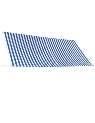 Tenda da Sole Retrattile 350x150 cm Blu e Bianco
