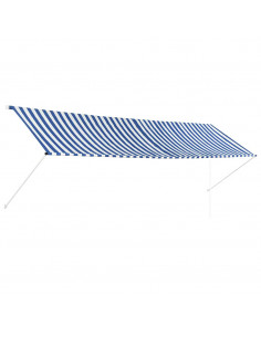 Tenda da Sole Retrattile 400x150 cm Blu e Bianco 2