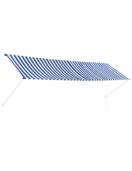 Tenda da Sole Retrattile 400x150 cm Blu e Bianco