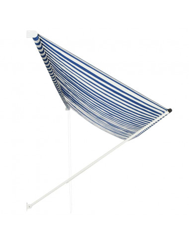 Tenda da Sole Retrattile 400x150 cm Blu e Bianco