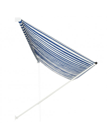 Tenda da Sole Retrattile 400x150 cm Blu e Bianco
