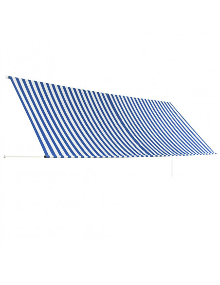 Tenda da Sole Retrattile 400x150 cm Blu e Bianco