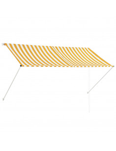 Tenda da Sole Retrattile 250x150 cm Giallo e Bianco 2