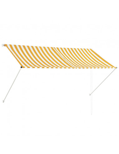 Tenda da Sole Retrattile 250x150 cm Giallo e Bianco