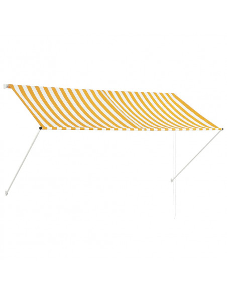 Tenda da Sole Retrattile 250x150 cm Giallo e Bianco