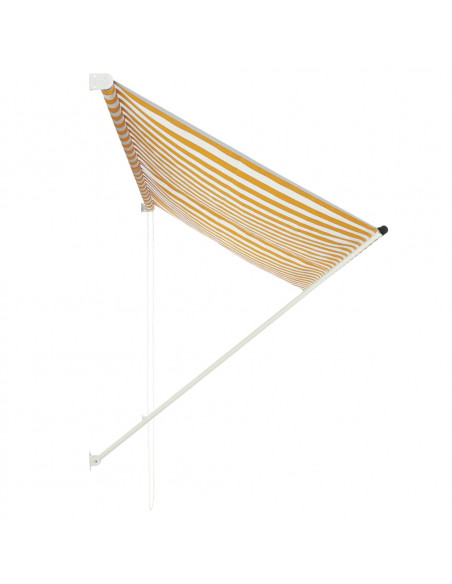 Tenda da Sole Retrattile 250x150 cm Giallo e Bianco
