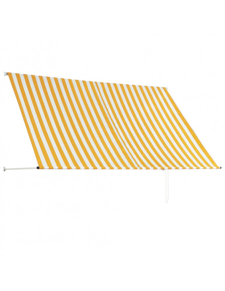 Tenda da Sole Retrattile 250x150 cm Giallo e Bianco