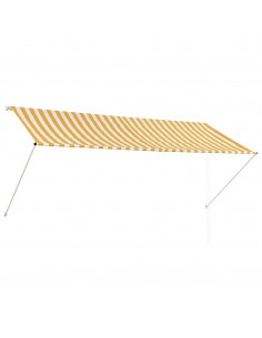 Tenda da Sole Retrattile 300x150 cm Giallo e Bianco 2