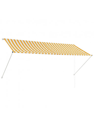 Tenda da Sole Retrattile 300x150 cm Giallo e Bianco
