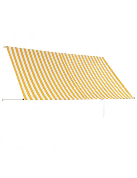 Tenda da Sole Retrattile 300x150 cm Giallo e Bianco