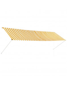 Tenda da Sole Retrattile 400x150 cm Giallo e Bianco 2