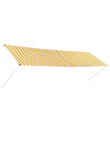 Tenda da Sole Retrattile 400x150 cm Giallo e Bianco