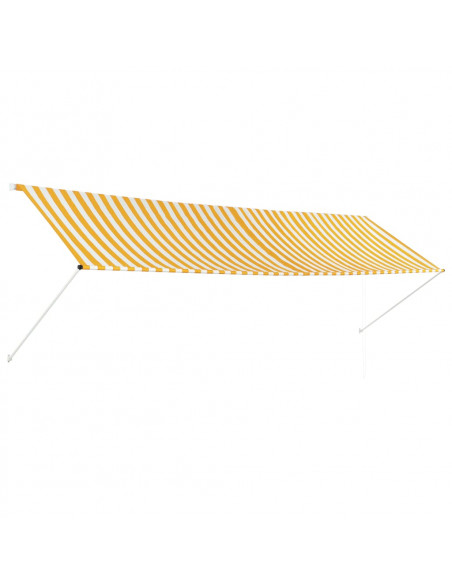 Tenda da Sole Retrattile 400x150 cm Giallo e Bianco