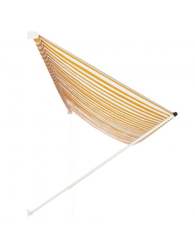 Tenda da Sole Retrattile 400x150 cm Giallo e Bianco