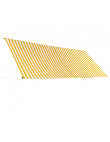 Tenda da Sole Retrattile 400x150 cm Giallo e Bianco