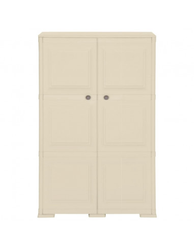 Armadietto in Plastica 79x43x125 cm Effetto Legno Bianco Angora