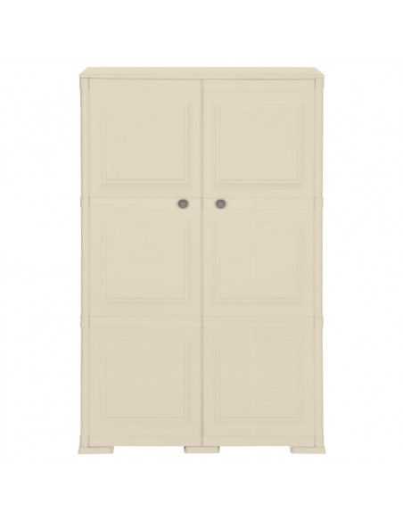 Armadietto in Plastica 79x43x125 cm Effetto Legno Bianco Angora