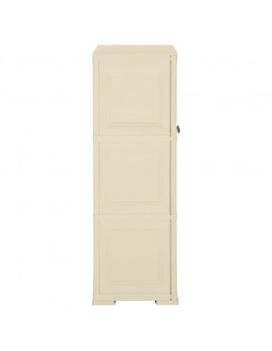 Armadietto in Plastica 79x43x125 cm Effetto Legno Bianco Angora