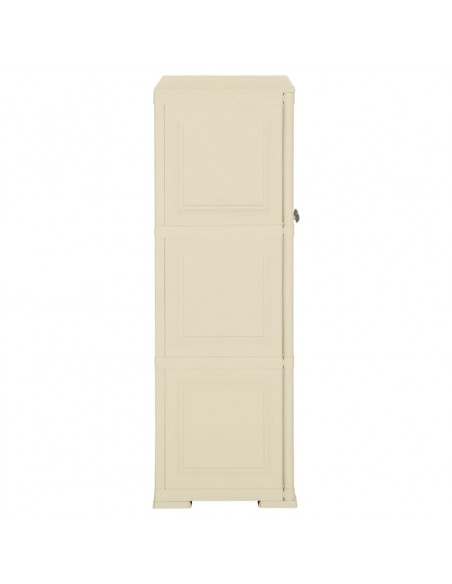 Armadietto in Plastica 79x43x125 cm Effetto Legno Bianco Angora