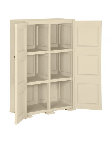 Armadietto in Plastica 79x43x125 cm Effetto Legno Bianco Angora