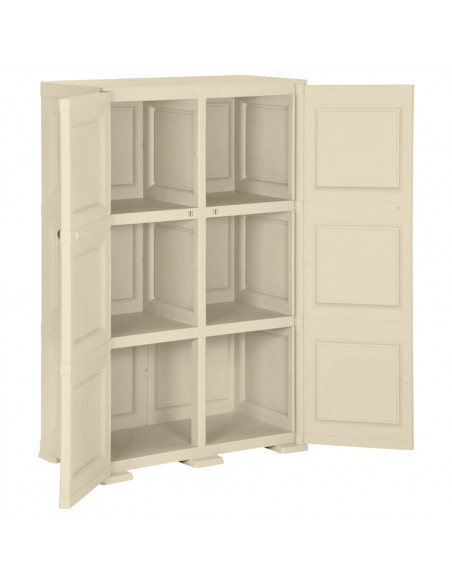 Armadietto in Plastica 79x43x125 cm Effetto Legno Bianco Angora