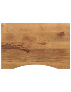 Piano Scrivania con Curva 100x50x2,5cm Massello Grezzo di Mango 2