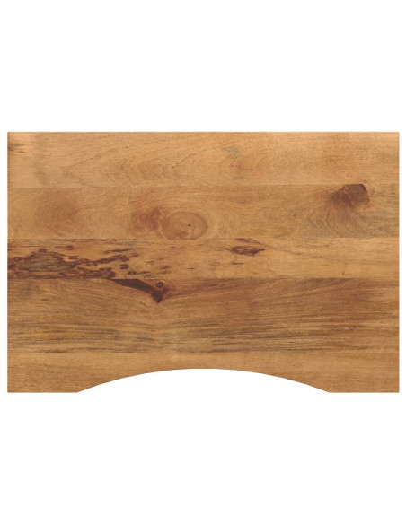 Piano Scrivania con Curva 100x50x2,5cm Massello Grezzo di Mango