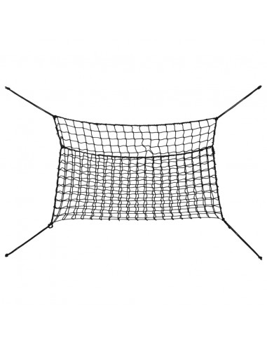 Reti da Fieno 2pz Rettangolari Neri 200x120 cm in PP