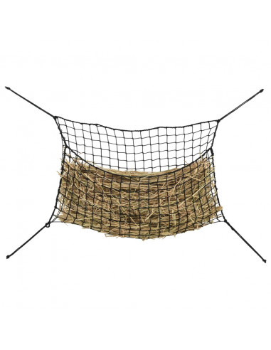 Reti da Fieno 2pz Rettangolari Neri 200x120 cm in PP