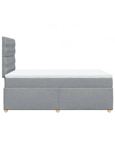 Giroletto a Molle con Materasso Grigio Chiaro 120x200cm Tessuto