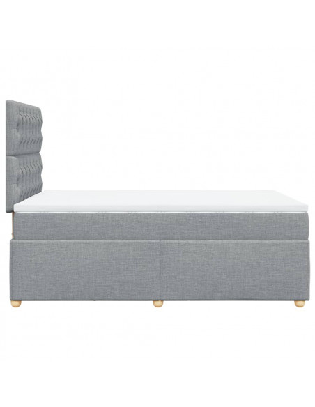 Giroletto a Molle con Materasso Grigio Chiaro 120x200cm Tessuto