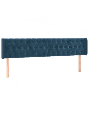 Testiera 2 pz Blu Scuro 90x7x78/88 cm in Velluto