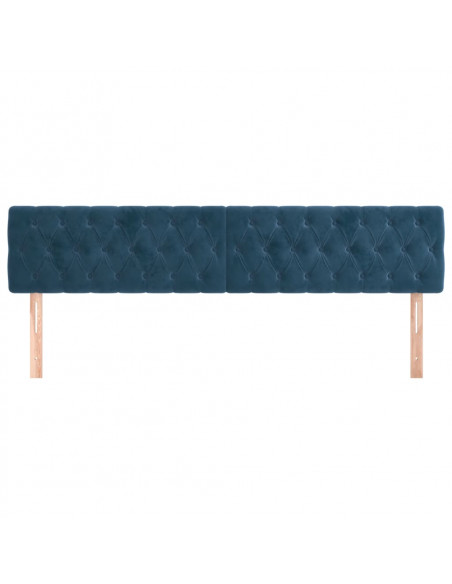 Testiera 2 pz Blu Scuro 90x7x78/88 cm in Velluto