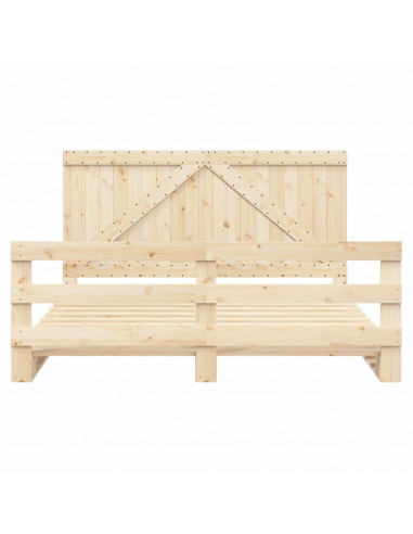 Giroletto con Testiera 200x200 cm in Legno Massello di Pino