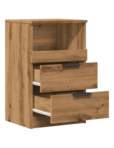 Comodino Rovere Artigianale 40x36x65 cm in Legno Multistrato