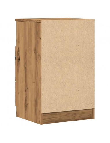 Comodini 2pz Rovere Artigianale 40x36x65cm in Legno Multistrato