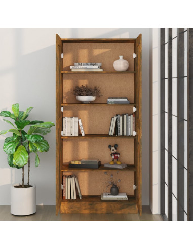 Comodino Rovere Fumo 82,5x30,5x185,5 cm in Legno Multistrato