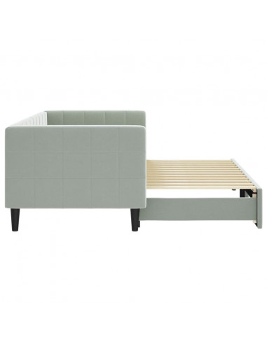 Divano Letto con Letto Estraibile Grigio Chiaro 80x200 Velluto