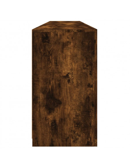 Credenza con Luci LED Rovere Fumo 202x37x67 cm