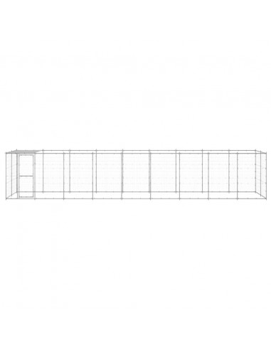 Gabbia per Cani da Esterno in Acciaio Zincato con Tetto 21,78m²