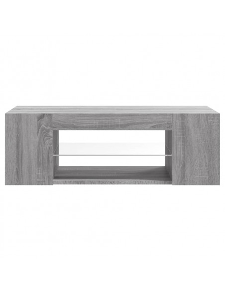 Mobile Porta TV con Luci LED Grigio Sonoma 90x39x30 cm