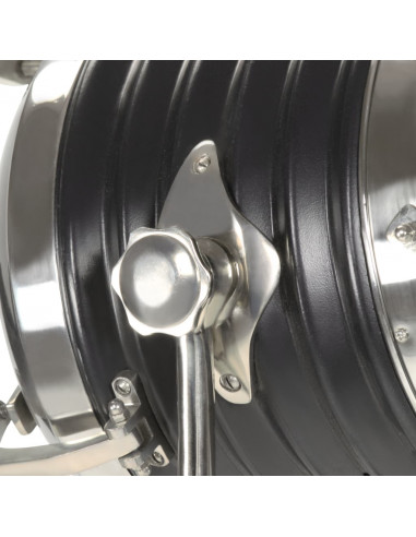 Lampada a Treppiede a Pavimento Nera in Legno di Mango 171 cm